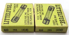 Lot of 10 Littelfuse 4AB 20A 250V 9/16" x 1-1/4 Ceramic Fuses 20 Amp Vintage 414