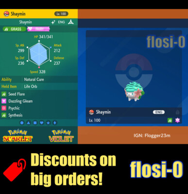 6IV Shiny Shaymin Pokemon Scarlet and Violet | eBay