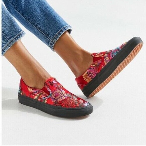 red satin vans