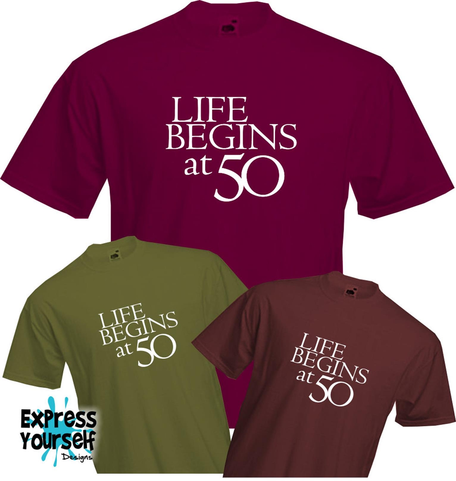 ALTRA LA VITA INIZIA A 50 T Shirt 50° COMPLEANNO Divertimento Regalo Regalo Qualità NUOVO