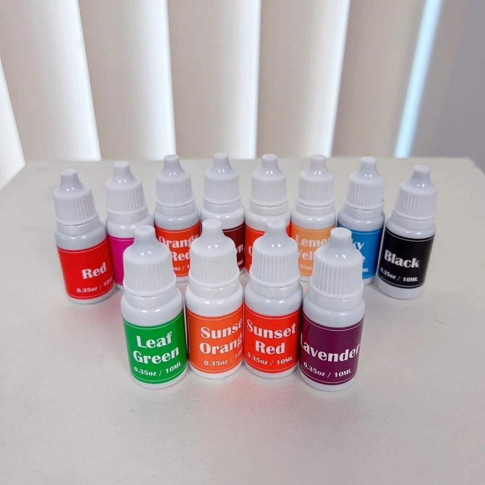 12 Colors Liquid Dye Colorant Set for Soap Bath Bomb Making Food Grade Skin Safe - Image 2 of 4