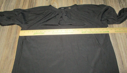 Tahari Womens Black Tie Neck Long Sleeve Top Size XS Goth Witchy Minamalist Boho - Picture 6 of 11