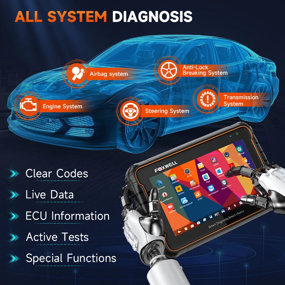 FOXWELL GT60BT Automotriz Bidireccional Todo Sistema OBD2 Escáner Herramienta de Diagnóstico Foto 4 de 4
