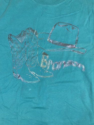 VTG Branson MO Cowboy Boots & Hat Souvenir T-Shirt 1992 FOTL Best Tag Size XL US - Picture 2 of 8