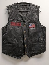 Italian Stone Navarre Design Men's Genuine Leather Vest Black Size XL Ex Cond.
