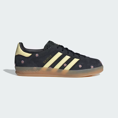 ★Adidas WS Gazelle Indoor Semi Court Green Almost Yellow★ Adidas Originals GAZELLE INDOOR W Black / Almost Yellow