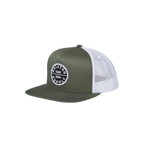 Brixton "Oath MP" Snapback Trucker Hat (Agave Green/White) 6-Panel Patch Cap