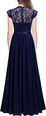 Miusol Women's Navy Blue Formal Floral Lace Evening Party Maxi Dress Medium  6-8 | eBay