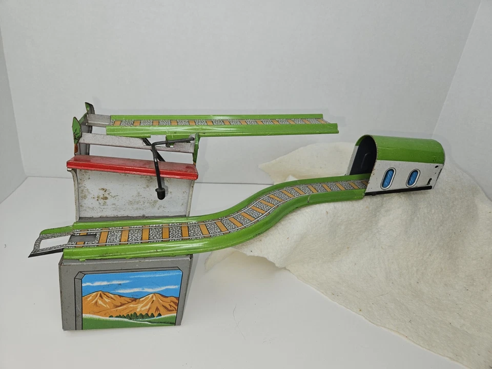 ROCKY MOUNTAIN EXPRESS-WAY Cable Tren Cuerda Juguete de Estaño - Incompleto - Solo Piezas Foto 3 de 4