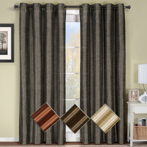 Geneva Multi-Layer Grommet Blackout Window Curtain Lined Stripe 1PC Single Panel - Picture 1 of 6