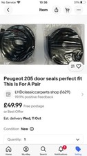 Peugeot 205/GTI Door And Boot Seal Kit