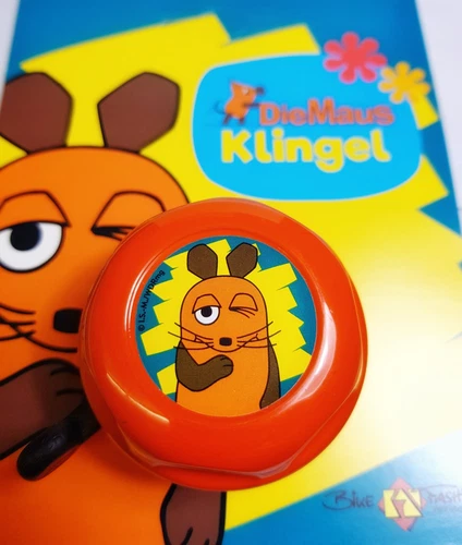 Bike Fashion Kinder Fahrradklingel "Die Maus", orange, Ø 55mm, Kult Glocke