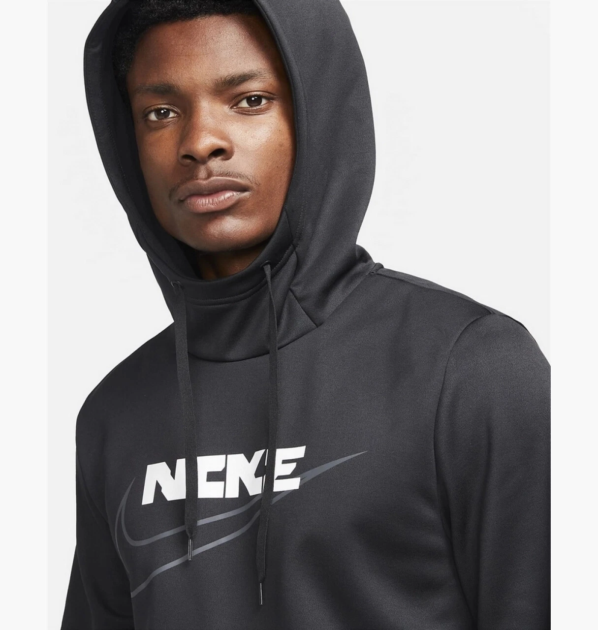 Nike Hoodie Therma FIT Mens Fleece Gym Fitness Training Pullover Black XL