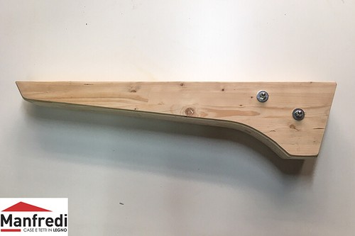 Kit Mensola in Legno Lamellare di Abete per Pensiline - lunghezza cm 88/106/132 - Foto 3 di 4