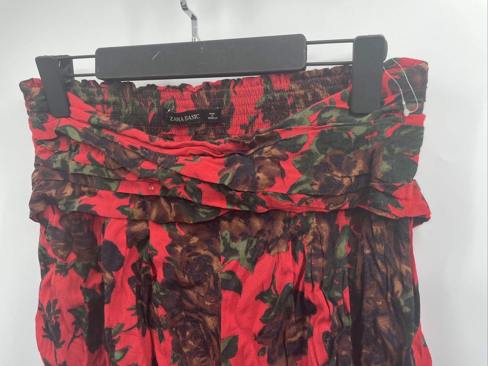 Women's Zara Basic Collection Red Pull On Ruffled… - image 5