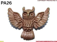steampunk brooch badge pin copper flying owl #PA26