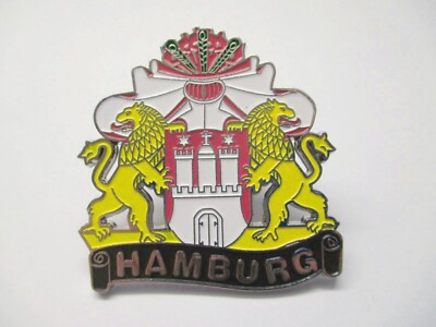 Hamburg Metall Magnet Souvenir Germany Wappen Hammaburg