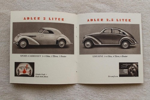 32B 689 1938 Adler Trumpf 2 2.5 Liter Cabrio Sport-Limousine Prospekt Brochure - Bild 4 von 7