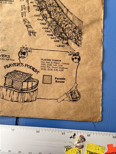 Vintage 1980s 13th Annual The Texas Renaissance Festival, Kings Map, Ephemera - Picture 11 of 14