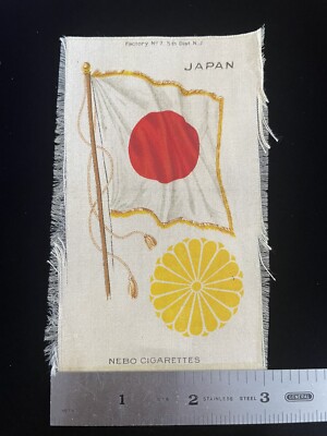 Japan Flag Japanese Emperor Seal Imperial Coat of Arms Tobacco Silk Nebo  1911