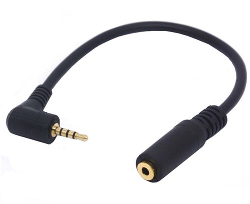 2.5mm 4 Pole Gold Plated Headphone Audio Cable | Male to Female | 0.2m - Picture 5 of 6