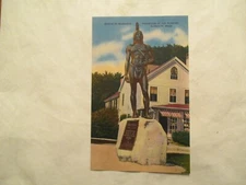 Massachusetts Postcard Statue of Massasoit Indian Plymouth MA