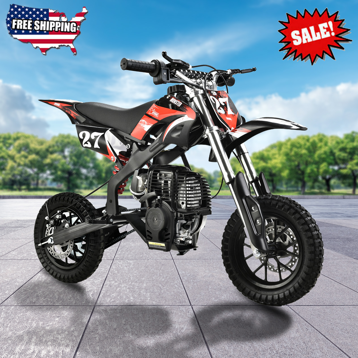 Kids Gas Powered Mini Dirt Bike Motorcycle 40cc 4-Stroke Off-Road
