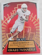 2023 Leaf Draft - Award Winners Red #12 Bijan Robinson (RC)