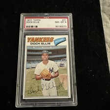 1977 Topps Dock Ellis #71 NY Yankees/Pittsburgh Pirates - PSA 8 NM-MT