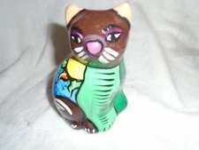 Colorful plaster cat 6.5"x5" decorative flawless bright decor piece