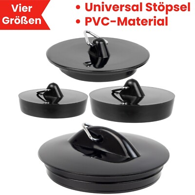 Abflussstöpsel Ø 52 - 36 mm Stopfen Ablauf Stöpsel Spüle Waschbecken Abfluss Set