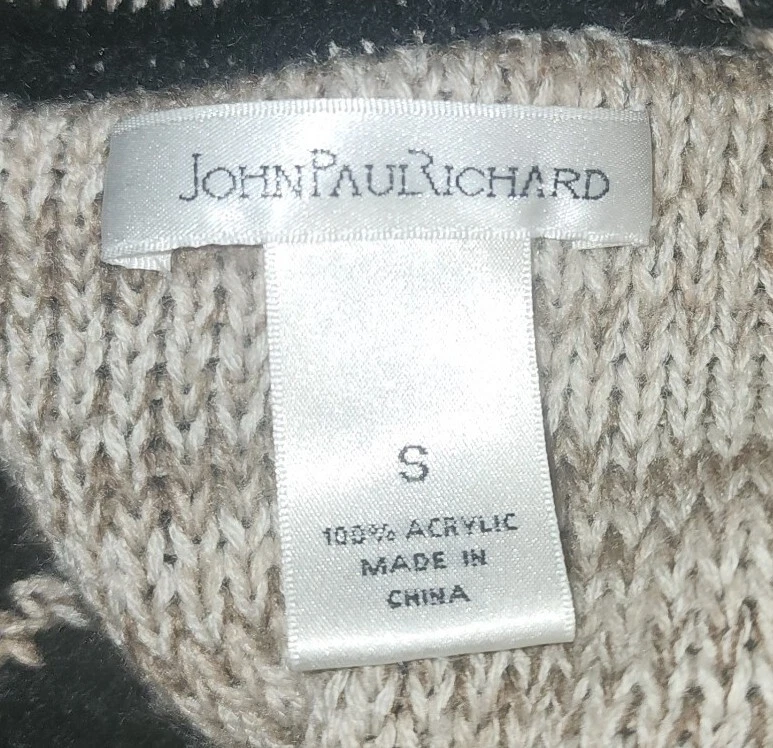 John Paul Richard Aztec Sleeveless Reversible Cardigan Sweater Rounded Size S - Image 3 of 4