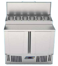 2 DOOR PIZZA TOPPING PREP FRIDGE TABLE SALADATTE HIGH LEGS 6x1/4GN BRAND NEW