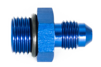 Gewindeadapter ORB 6 zu Dash 4 / -4AN / JIC 4 Blau eloxiert 9/16 - 18UNF