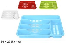 Bac Rangement Organisateur Tiroir Range Couvert Plastique 4 Couleurs