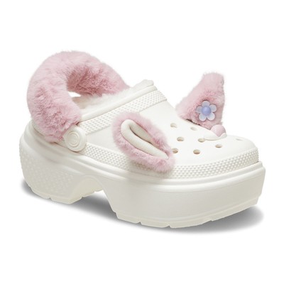 New CROCS Womens STOMP STUFFED ANIMAL CLOG 210690-0WV CHALK US W 6-9 TAKSE