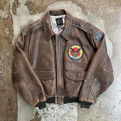Vintage Avirex Leather Jacket Mens XL 80s A2 Bomber USO Tour Vintage Avirex Leather Jacket Mens XL 80s A2 Bomber USO Tour