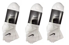 (3 Pack of 3) Nike Everyday Essential Socks White Ankle Sock Large White Black