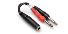 Hosa YPP-136 6" Female TRS Stereo to Dual Male 1/4" TS Mono Insert Cable