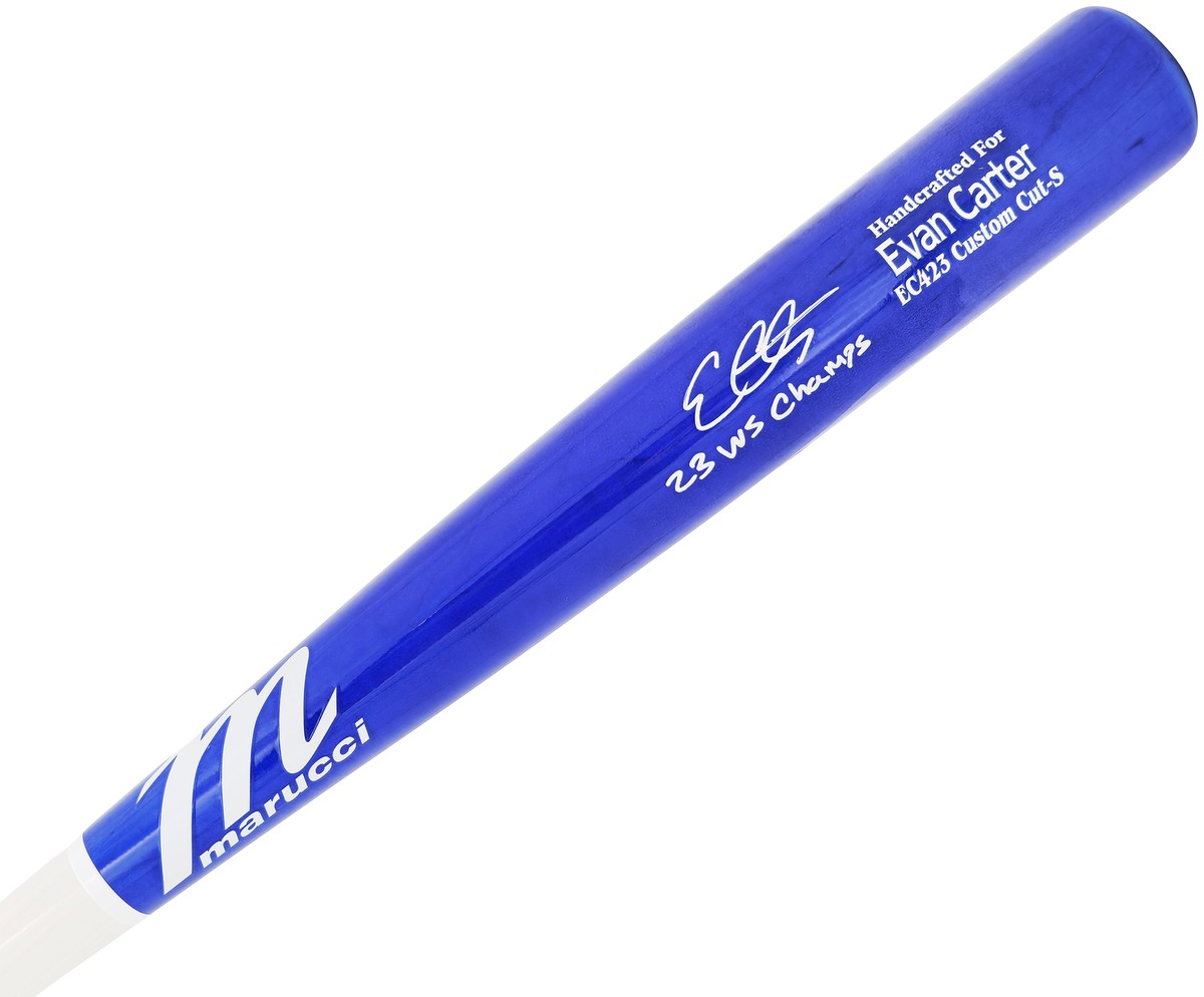 EVAN CARTER AUTOGRAPHED MARUCCI GAME MODEL BAT RANGERS WS