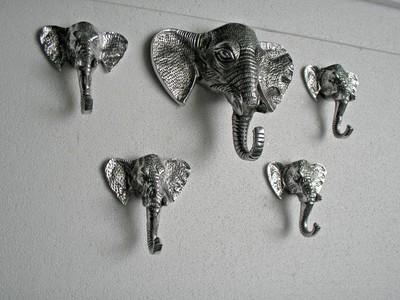 Decoratuive Elephant Figurine Hooks Set of 5 Pieces us.
