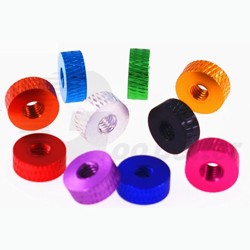 M3 M4 Aluminum Knurled Thumb Nuts Round Spacers Standoff Hand Grip Knob Anodised - Picture 5 of 8