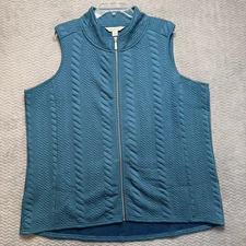Coldwater Creek Womens Vest 2X (20-22W) Full Zip Sleeveless Quilted Stretch