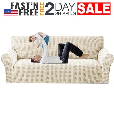 Funda Protectora Para Sofa De Sala 3 Asientos Beige Lavable Cobertores Forros US