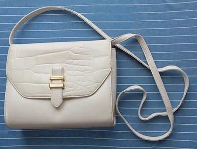 GEOFFREY BEE Shoulder Crossbody Bag Handtasche in Off-White GEBRAUCHT Guter...
