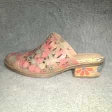 L'Artiste by Spring Step Rosalinda Mules Women's Size 38 Floral Cutout