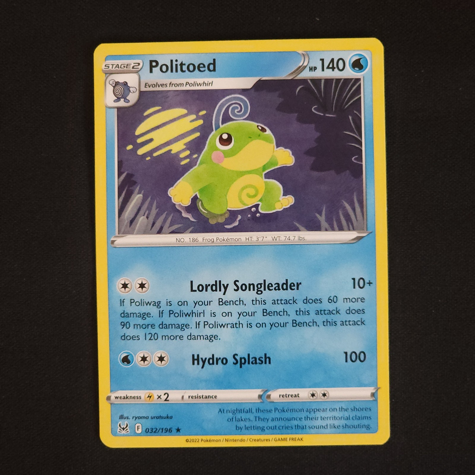Politoed 032/196 Lost Origin Rare NM Pokemon TCG