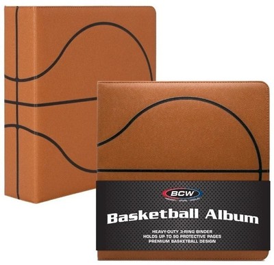 BCW 3 in. Premium Brown Basketball Collectors Binder - Felt Lining and 3 D-Rings