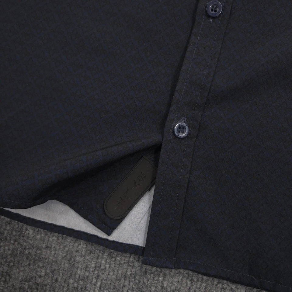 BYLT Riviera Shirt Mens L Navy Black Geometric Performance Short Sleeve Casual - Image 4 of 4