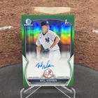 2023 Bowman Chrome Will Warren Auto Green Refractor 1st Prospect #/99 Yankees